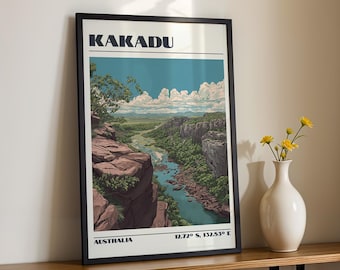 Kakadu National Park Wall Art, Australia Nature Print, Vintage Travel Poster, Travel Gift