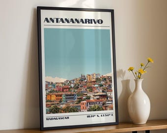 Antananarivo Wall Art, Madagascar Print, Travel Poster, Travel Gift