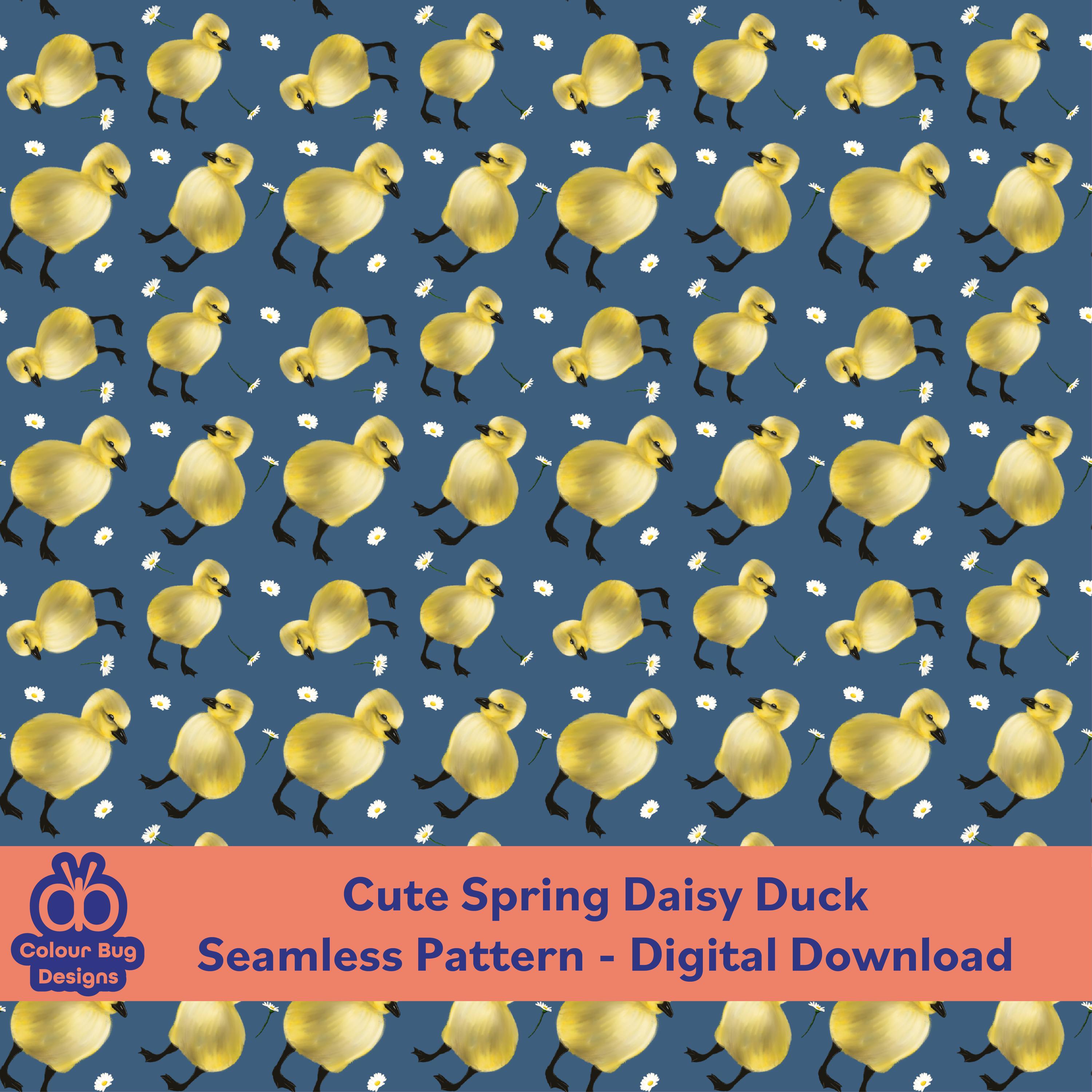 Pattern Daisy Duck Spring Daisy Duck Seamless Pattern PNG, 3600x3600px 300 DPI Digital ...