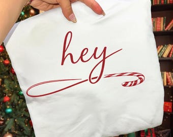 Hey PNG: Red Script Typography Clipart Quote png Handwritten Calligraphy Text Art Minimal Aesthetic (Digital Download)
