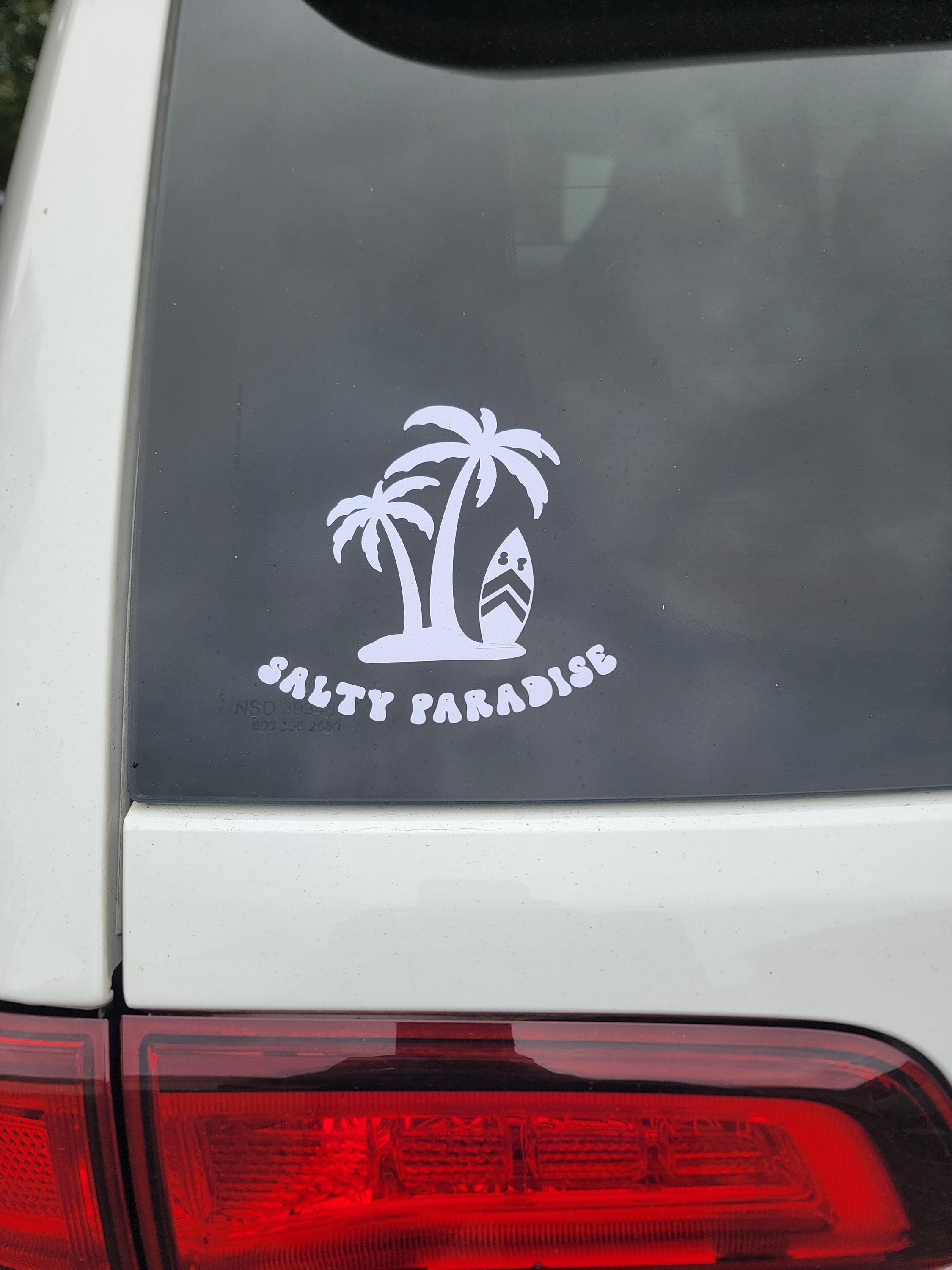 Salty Paradise Decal | Waterproof Coastal Sticker for Car, Truck