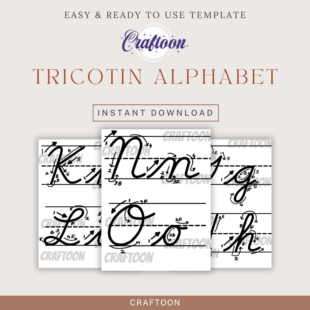 NEW Font Alphabet Letter Template - Knitted Wire Art/tricotin - DIGITAL ...
