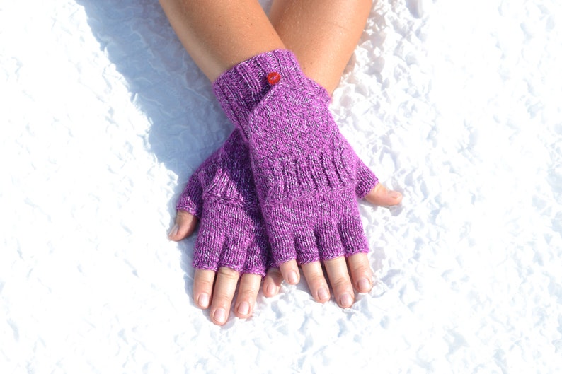 2 in 1 convertible mittens, hand knitted convertible gloves, fli