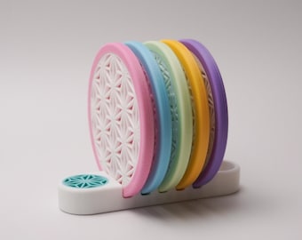 Japanese Style Coaster Set with Opener | Pastel Geometric Japanese Design