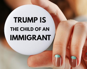 ICE Protest Button Pin, Anti Trump Pin, Protest ICE and Support Immigrants Button Pin