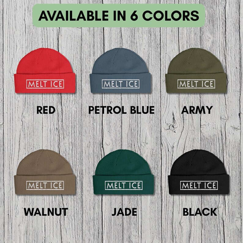 Melt ICE Protest Hat Anti Trump Embroidered Beanie Support Immigrants Activist Hat Anti Maga Anti ICE Red Protest Hat Abolish ICE image 5
