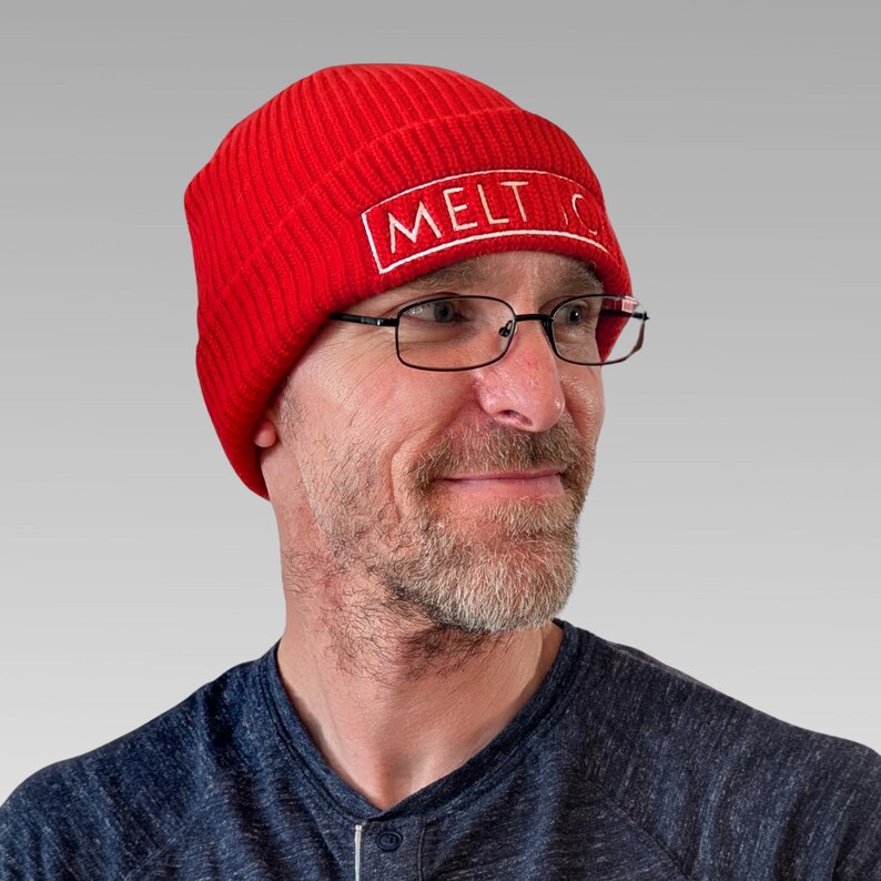 Melt ICE Protest Hat Anti Trump Embroidered Beanie Support Immigrants Activist Hat Anti Maga Anti ICE Red Protest Hat Abolish ICE image 2