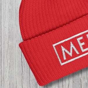Melt ICE Protest Hat Anti Trump Embroidered Beanie Support Immigrants Activist Hat Anti Maga Anti ICE Red Protest Hat Abolish ICE image 4