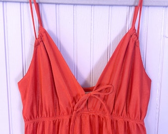 Vintage 70's Red Maxi Slip Dress by Erica Loren