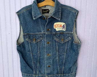 Triumph Motorcycles Denim Vest with Bicycle Patch Wrangler