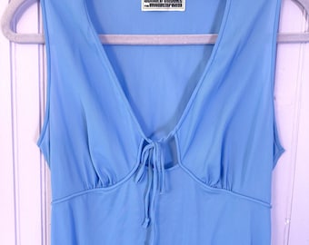 Vintage 80's Blue Maxi Slip Dress