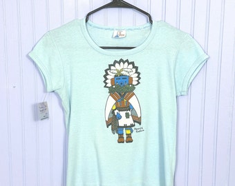 Blue 70’s Vintage Babydoll Kachina Tee