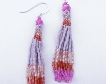 Lunatic Fringe Violet and Pink Earrings