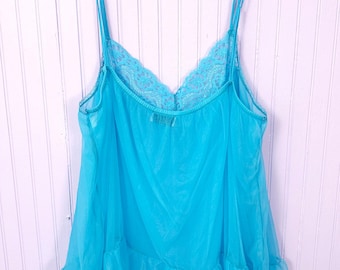 Vintage 80's 4X Ventura Electric Blue Cami / Nighty Top