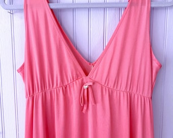 Vintage Pink 70's Maxi Slip with Ruffles