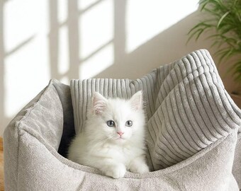 Cozy Cotton Cat Bed, Dog Couch, Puppy Bed, Dog Bed Furniture, Bed for Cats, Handmade Dog Bed,Cat Sofa, Gift for Pet, Cat Mom Gifts, Pet Beds