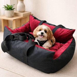 Luxury Dog Car Seat, Puppy Car Bag, Pet Car Journey Bed, Dog Accessories Supplies, Small Dog Car Carrier, Puppy Car Accessories, Car Dog Bed