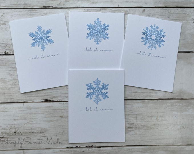 Snowflake Cards 8 Let It Snow Blank Notecards Snowflake Cards Blank ...
