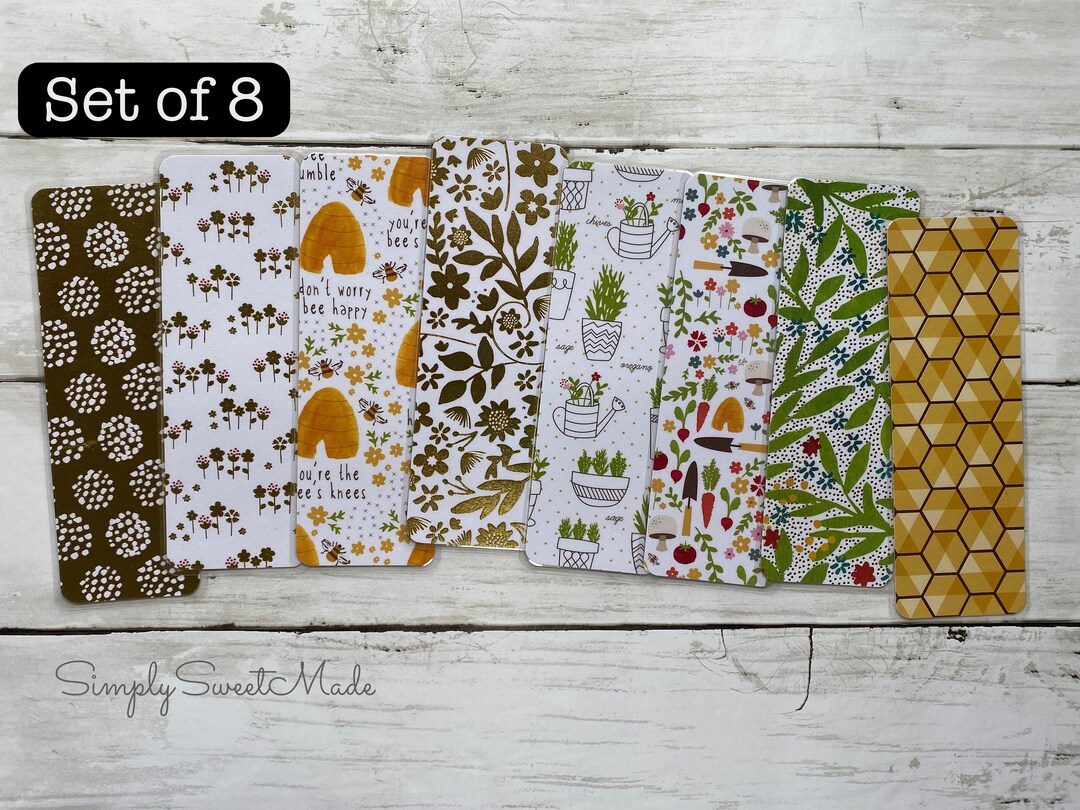 Assorted Bookmarks - Set With 8 Assorted Designs Double Sided Laminated ...