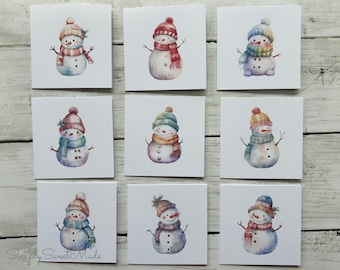 Set of 10 Mini Note Cards ~ 3x3 Blank Cards With Envelopes ~ Holiday ...