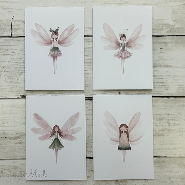 Fairy Blank Cards - 8 Fairy Cards - Adorable Fairy Blank Note Cards - Blank Card - Fairy Notecards