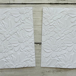 Embossed Blank Cards - 10 Floral Embossed Cards - Embossed Floral Blank Cards - Flowers Embossed Cards - Blank Notecards - Blank Card