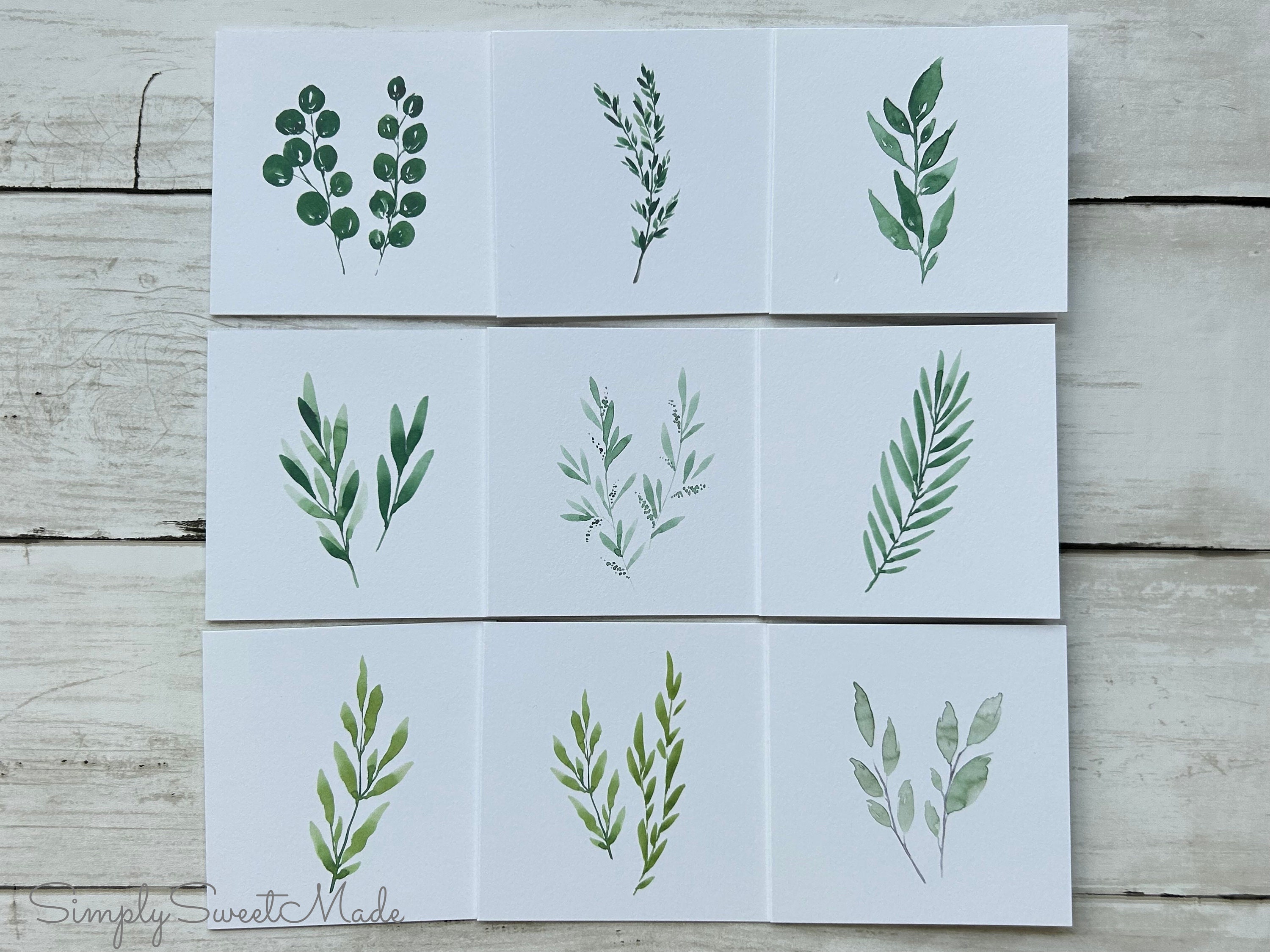 Watercolor Botanical Mini Note Cards: Floral Blank Cards, 3x3 (set of ...