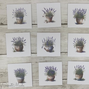 Mini Cards - 18 Lavender Mini Blank Note Cards - Lavender Mini Cards - 3x3 Cards with envelopes - blank card