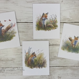 Fox Cards - 8 Fox Notecards - Assorted Fox Blank Cards - Fox Greeting Cards - Blank Card