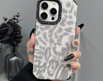 Leopard Print iPhone Case, Textured Soft Cover