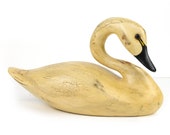 swan, decoy, Kevin Kerrigan, hand carved bird, rustic,14 quot , artist made, hand carved, hand painted, wonderful patina