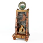 assemblage art, mixed media, shadow box, fox, reclaimed wood, 19" tall, rulers, wood, moon, one of a kind, folk art, found object, original