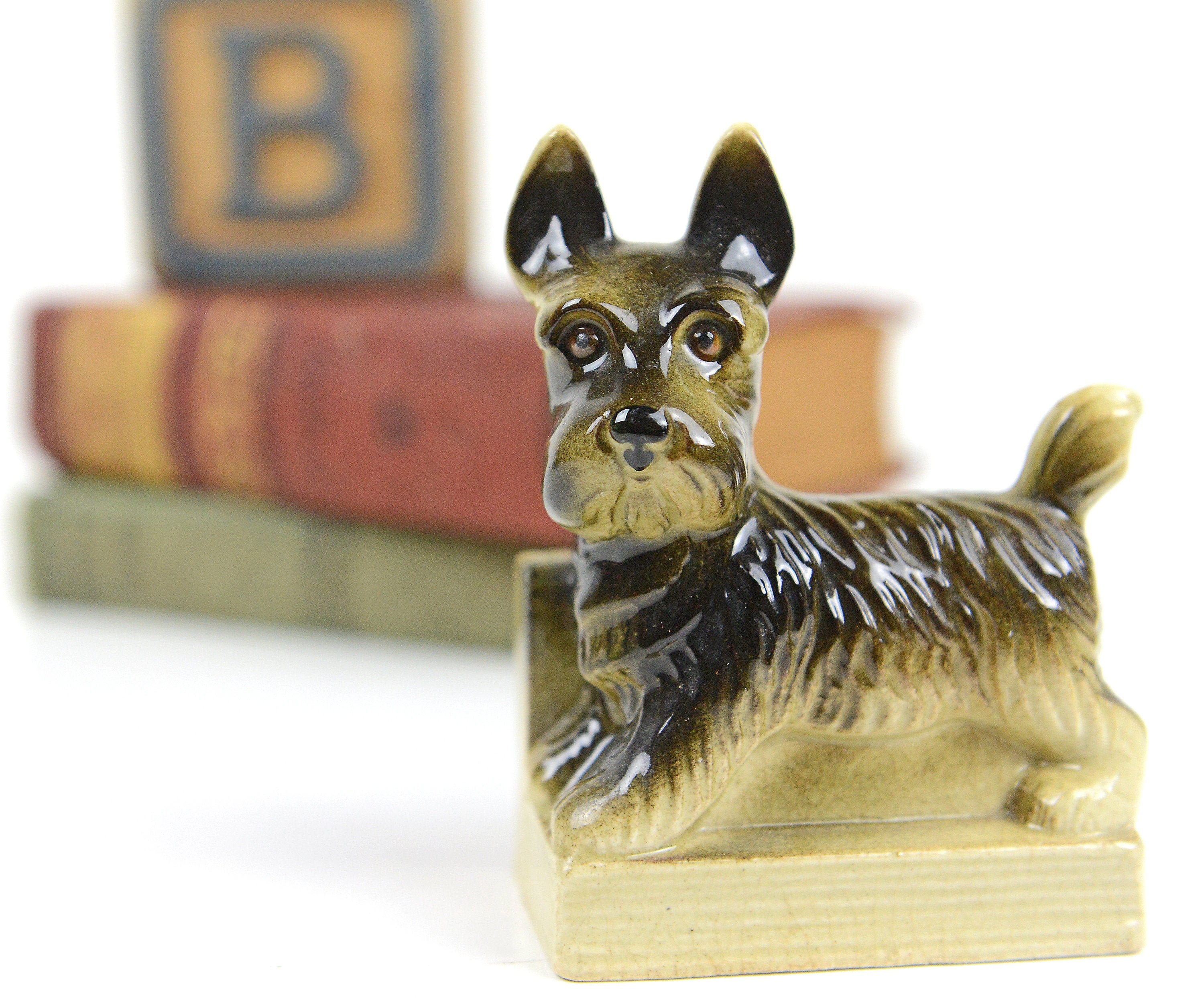 Scottish terrier bookend ceramic Japan mid century dog Etsy