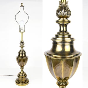 Vintage Stiffel Renaissance Revival Style Solid Brass Trophy Table Lamp 32”