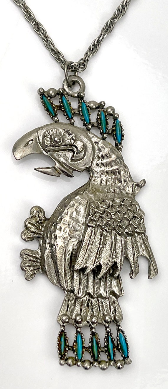 pendant, Aztec, Quetzalcoatl, bird, large, statem… - image 3