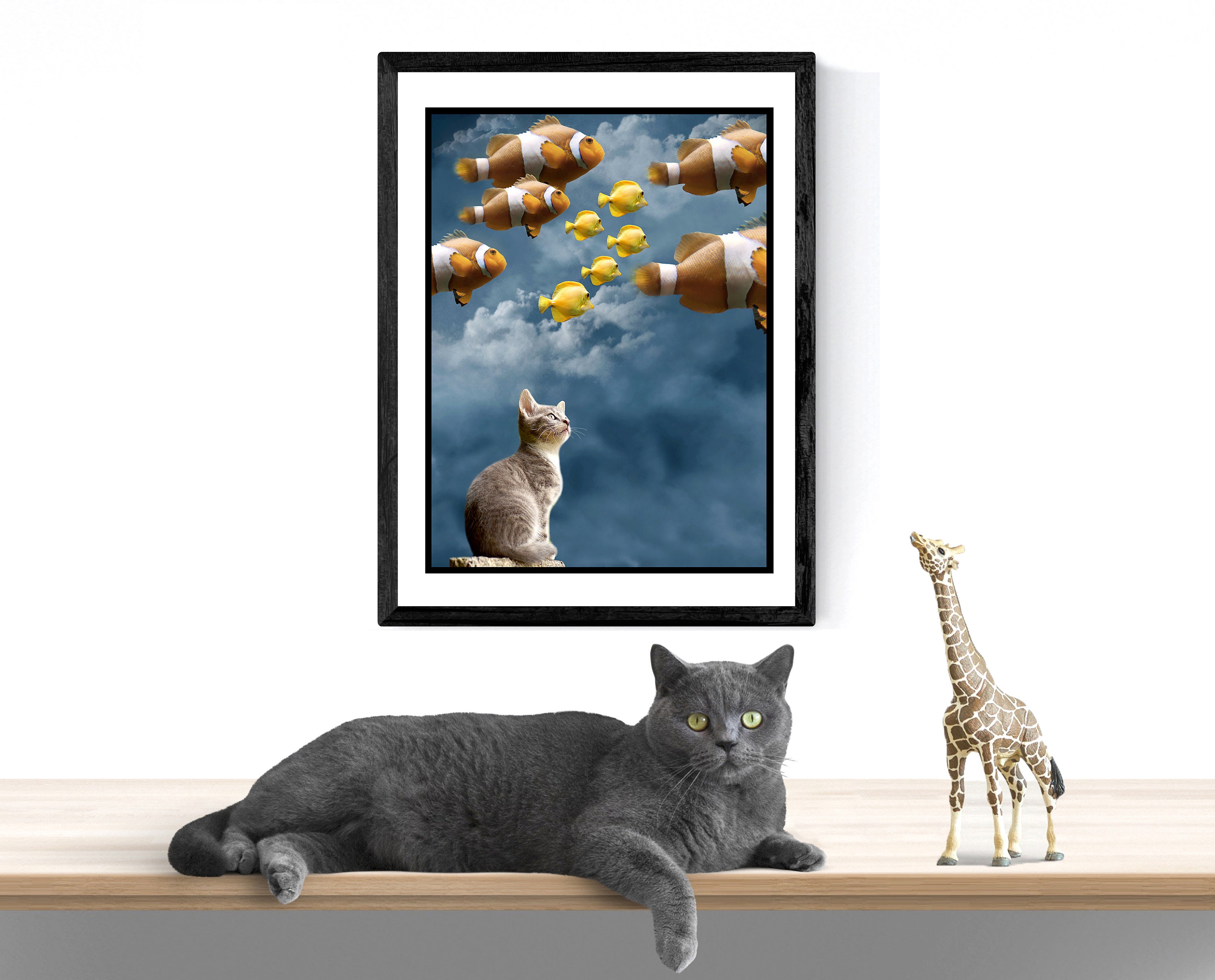 Fantasy Cat Nemo Fish Art Print, the Daydream (11x14 Digital Download ...