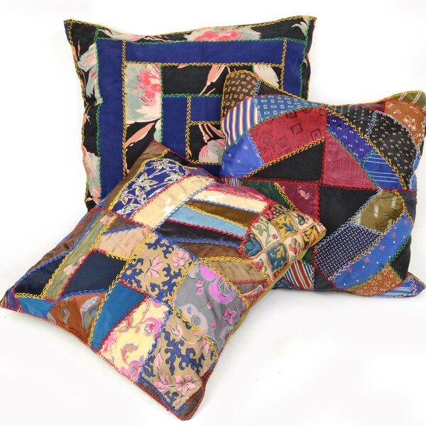Crazy Quilt Pillows Etsy