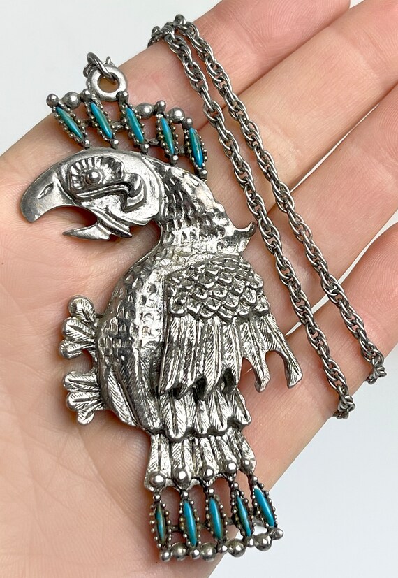 pendant, Aztec, Quetzalcoatl, bird, large, statem… - image 2
