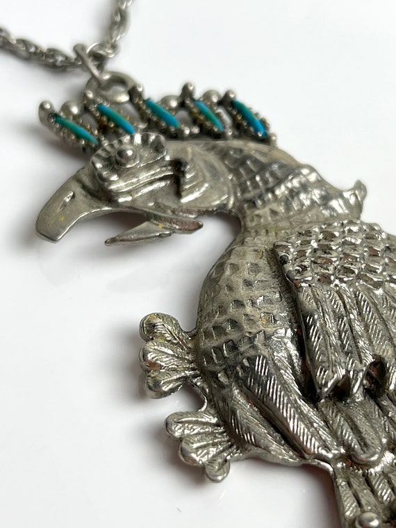 pendant, Aztec, Quetzalcoatl, bird, large, statem… - image 7