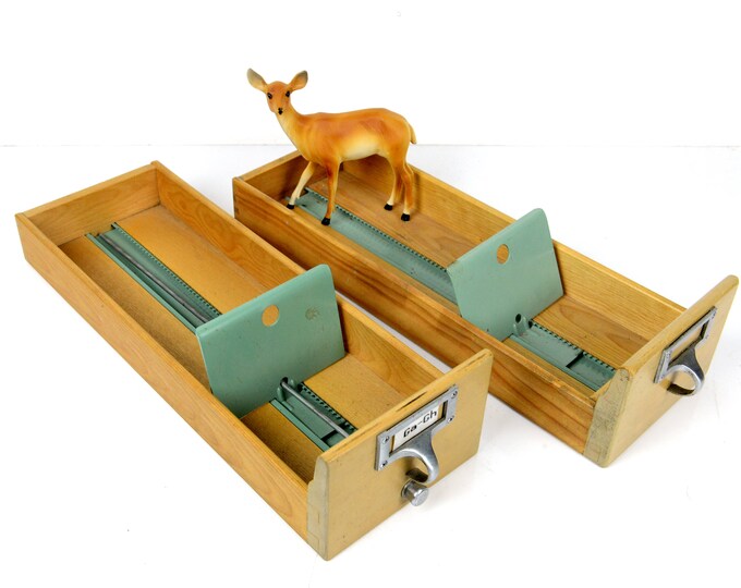 Card Catalog Drawer Library Catalog Pair Metal Hardware Etsy