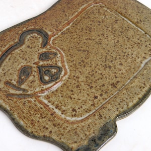 Decorative tile, Tray, platter, bear, Keiko Pottery, Serving platter, ceramic, wall hanging tile, rustic,