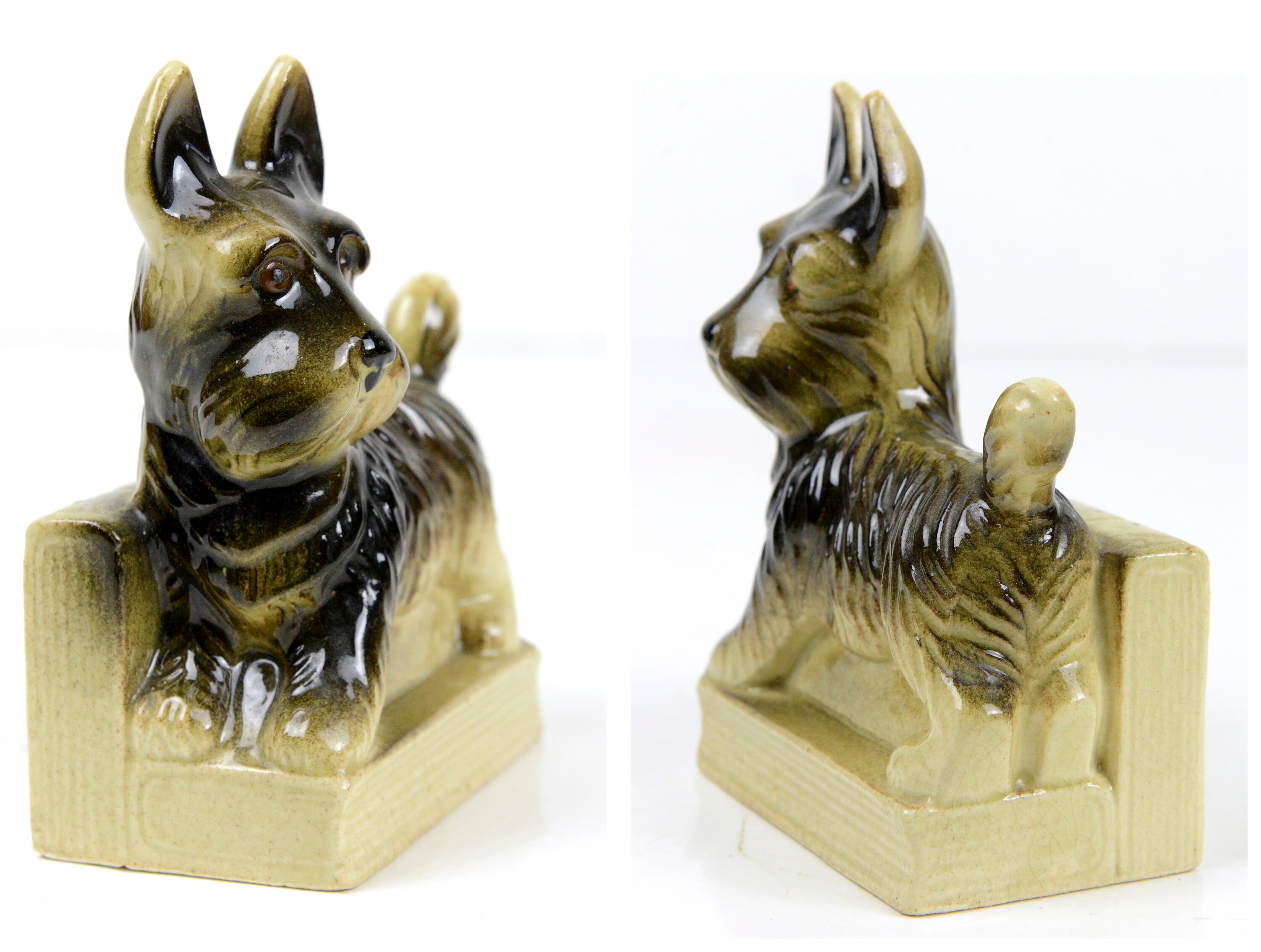 Scottish terrier bookend ceramic Japan mid century dog Etsy