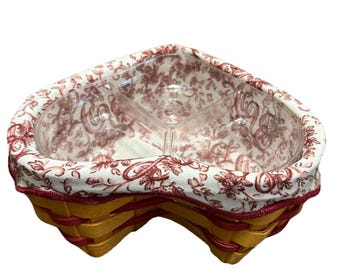 2000 Longaberger Little Love Sweetheart Heart Shaped Basket Carters & Protector