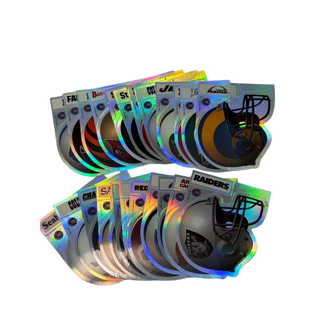 Nfl Hat Sticker 1988 NFL Vintage Holographic Helmet Sticker Lot– Officially Licensed ...