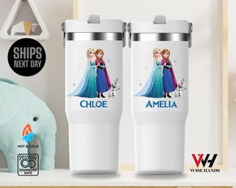 Custom Disney Princess Tumbler,Personalized Elsa Tumbler,Gift for Kids,Gift for Girls
