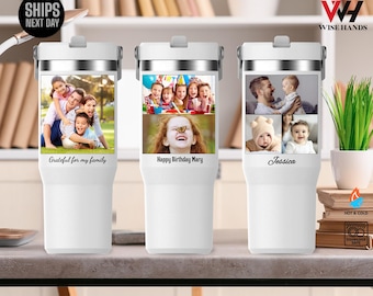 Custom Photo Tumbler, Personalized Picture 30oz Tumbler, Photo Collage Tumbler,Gift for Kids,Birthday Gift,