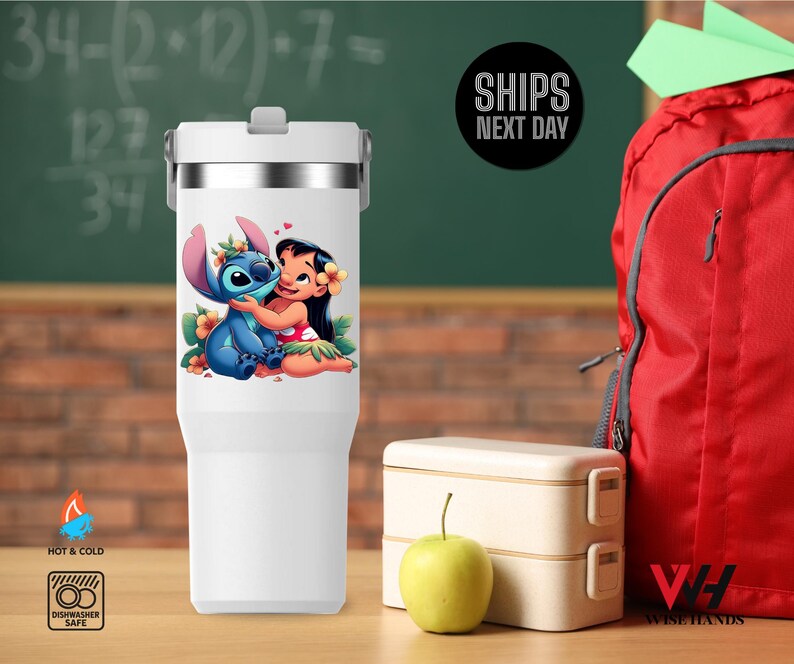 Personalized Stitch Tumbler,30oz Character Water Bottle,Gift for Kids,