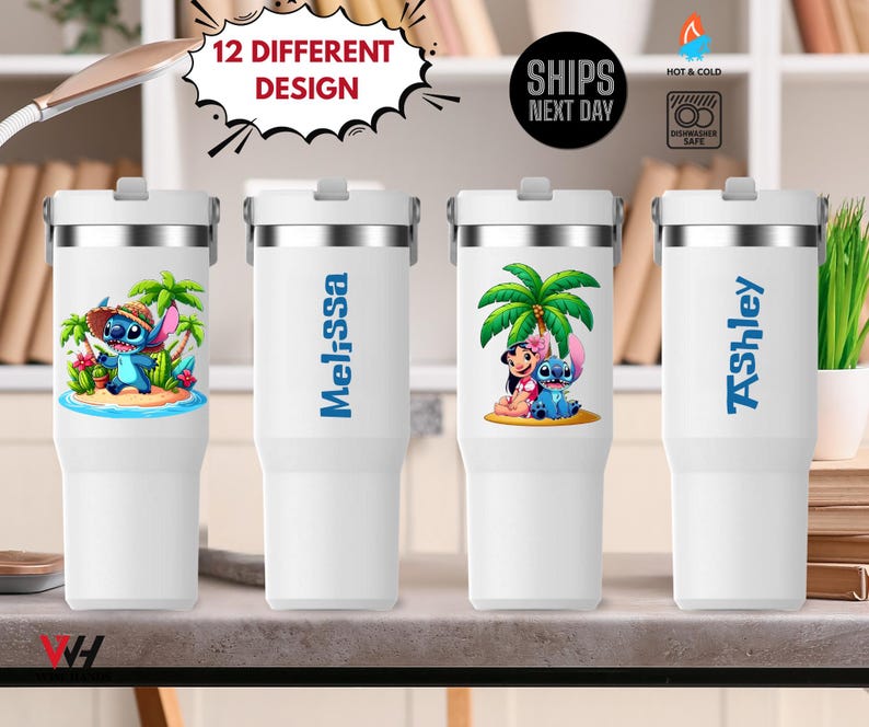 Personalized Stitch Tumbler,30oz Character Water Bottle,Gift for Kids,