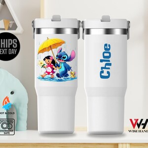 Personalized Stitch Tumbler,30oz Character Water Bottle,Gift for Kids,