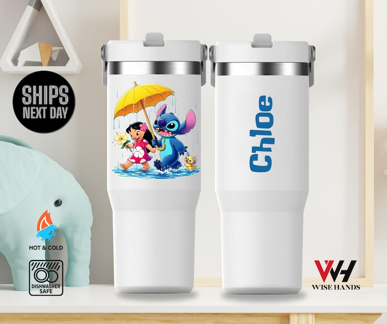 Personalized Stitch Tumbler,30oz Character Water Bottle,Gift for Kids,